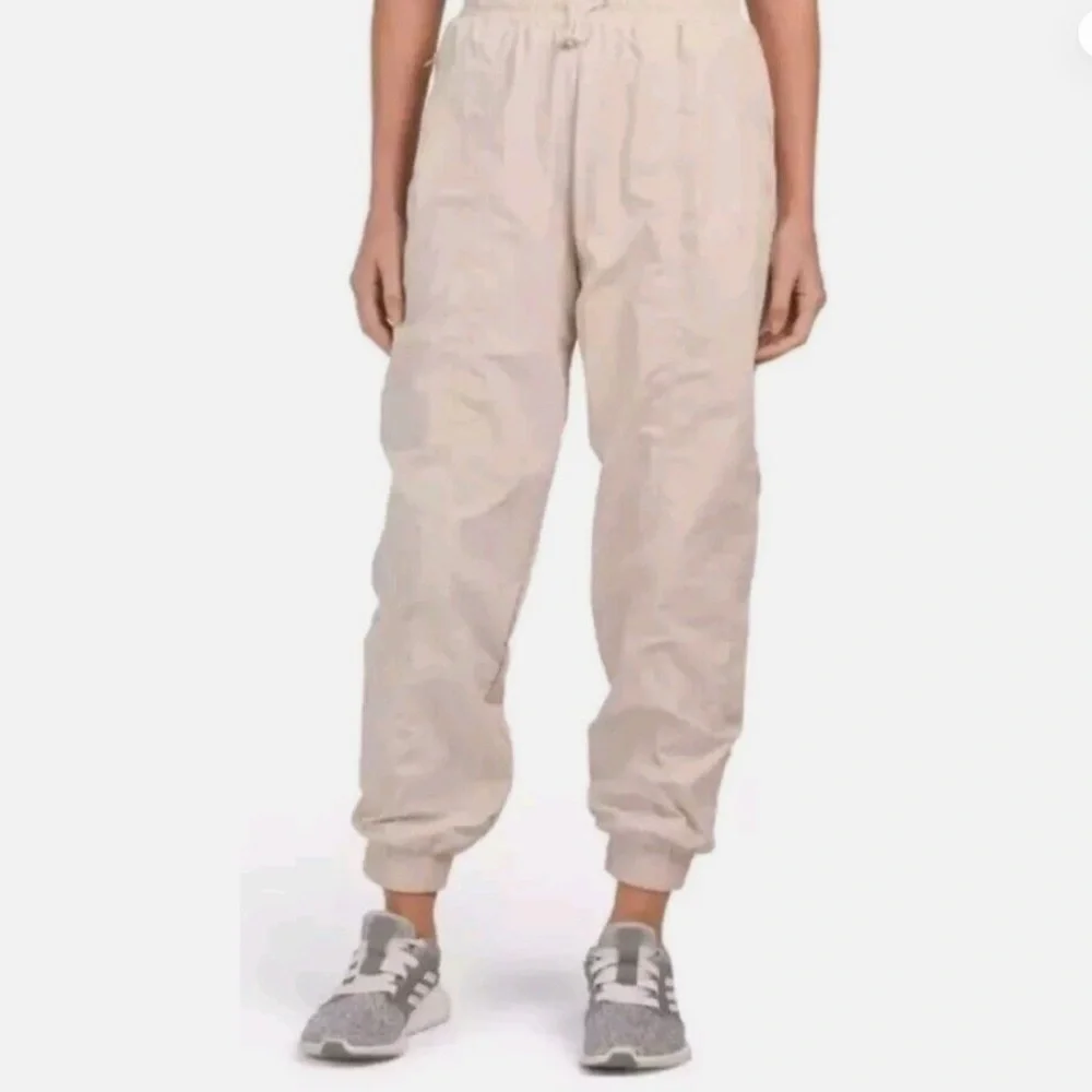 Wilo The‎ Label Womens Tan Parachute Joggers Mesh Lined High Waist Pants Size S